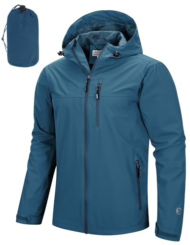 Outdoor Ventures Herren Regenjacke Wasserdicht Leichte Outdoor Windjacke | 10000mm Packbar Fahrrad Jacke Regenmantel mit Atmungsaktive Netzfutter, Windbreaker für Golf Wandern Angeln Camping