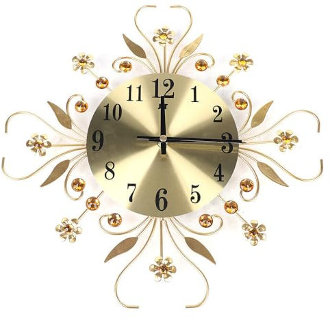 Bagyaluu Große Metall Wanduhr 3D Wanduhr Blume Metall Dekorative Uhr für Wohnzimmer Schlafzimmer Studie Büro Eingang