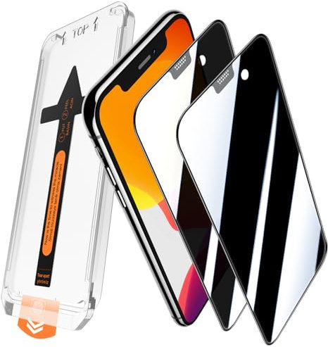 JEHOO 2 Stück für Panzerglas Sichtschutz für iPhone 11/iPhone XR 6,1 Zoll, Automatische Staubentfernung, Anti-Spy 9H Kratzfest, Kein Staub Keine Blasen Hartglas Displayschutzfolie