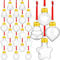Patelai 24 Pcs Christmas Booze Balls Xmas Fillable Booze Tree Ornaments Christmas Drink Balls Clear Plastic Christmas Shot Glasses Hanging Ornaments Bottle Bulbs for Xmas Party(Cute Style)