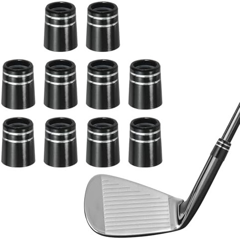 PATIKIL Golf Ferrules, 10 Pack Tapered Golf Club Ferrules Golf Shaft Ferrules with Dual Chrome Ring for Taper Tip Iron Wedge Shaft 0.528 OD 0.350 ID