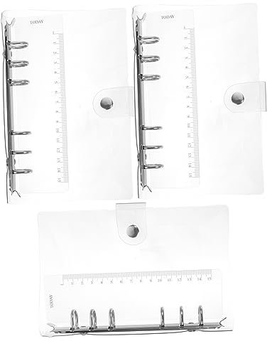 VILLCASE 3stücke Notizbuchhülle Transparente Notizbuchhülle Mit Gürtelverschluss Wiederverwendbare Für Schule Büro