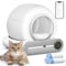 SUANPOT Self Cleaning Cat Litter Tray, Automatic Robot Box for Multiple Cats, Smart Self Cleaning with Safety Protection, APP Control, Deodorization and Sterilization, Matte White