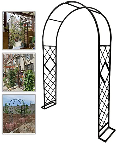 Gartentorbogen, Pergola-Gartenlaube aus Metall mit Sockel für verschiedene Kletterpflanzen, 20 x 200 cm, für den Außenbereich, für Garten, Terrasse und Hof