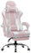 GTPLAYER Sedia da gioco ergonomica, sedia da gioco, sedia da ufficio, sedia da gioco con schienale regolabile a 135°, altezza regolabile, seduta in tessuto rosa