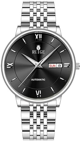 Dianpai RUIGE Neue Herren Vollautomatische Mechanische Uhr Edelstahl Wochenkalender Herren Wasserdicht Vielseitig Business Uhr A6-3