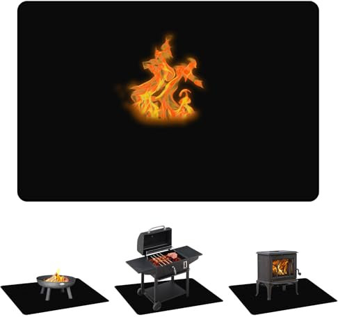 HONPHIER Tapis Barbecue Sol Grand 150 x 100 cm Couverture Anti Feu Ignifuge Double Face pour Les Cheminées Intérieures Exterieur Pelouse Patio