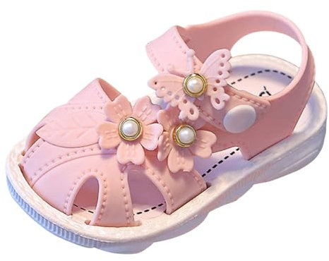 Allbestop Sandales Fille, Chaussures Orthopédiques Fille Chaussures Pieds Larges Princesse Sandales pour Filles Mules avec Lumière(Rose,21)