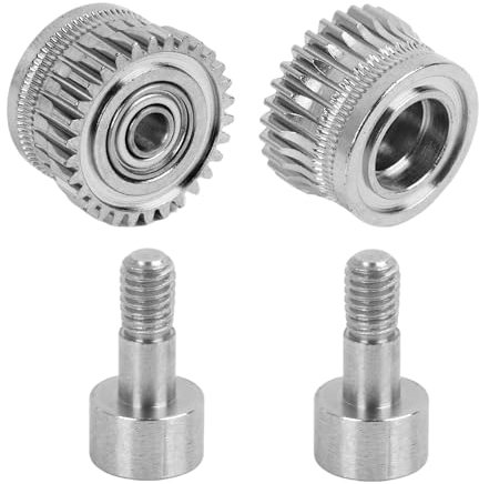 2 Stück K1 Max Extruder Zahnrad Kit, Nickel-plated Alloy Extruder Gears Set, Kompatibel mit K1 Max Extruder, K1C, K1, Ender 3 V3, Ender 3 V3 Plus, 3D Drucker Zubehör Teile, Silber