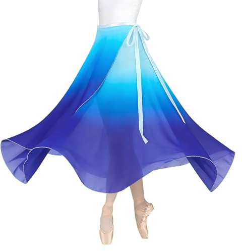 Baisdan Women Ballet Wrap Skirt Chiffon Sheer Long Dance Skirt Dancewear