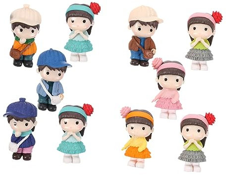 Toddmomy 10Pcs Miniature Flowerpot Dolls Creative Resin Figurines for Home Garden Decoration for Bonsai Potted Plants and Tabletop Style Birthday