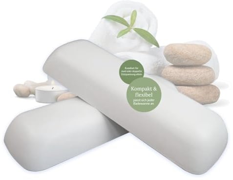 VanFlake Wannenkissen für Badewanne 2er Pack – Ergonomisches Nackenkissen mit starkem Halt für Nacken & Rücken – Hygienisch & Pflegeleicht – Flexibel platzierbar – Ideal für Whirlpool & Entspannung