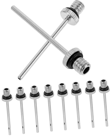 NOLITOY Lot de 10 Aiguilles De Gonflage Métal pour Ballon De Football Et Basket – Aiguilles De Valve Compatibles Pompe à Air – Accessoires Sportifs Polyvalents pour Entraînement Et Match