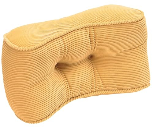 MSNCS Rückenkissen/Lumbalkissen für Bürostuhl, Ergonomisches Lendenstützkissen Autositz, PP-Baumwollfüllung Lordosenstütze Kissen für Stuhl/Auto/Bett/Sofa/Reisen(Gelb)