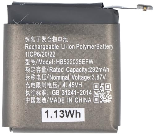 Akku kompatibel mit Huawei Watch GT 3 42mm, Li-Polymer, 3,87V, 292mAh, 1,13Wh, ohne Werkzeug