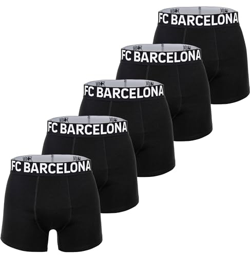 FC Barcelona Herren Boxershorts, 5er-Pack | Unterhosen Set, Offizielles Lizenzprodukt, Fangeschenk