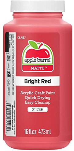 Apple Barrel Acrylic Paint in Assorted Colors (16 Ounce), 21123 Bright Red