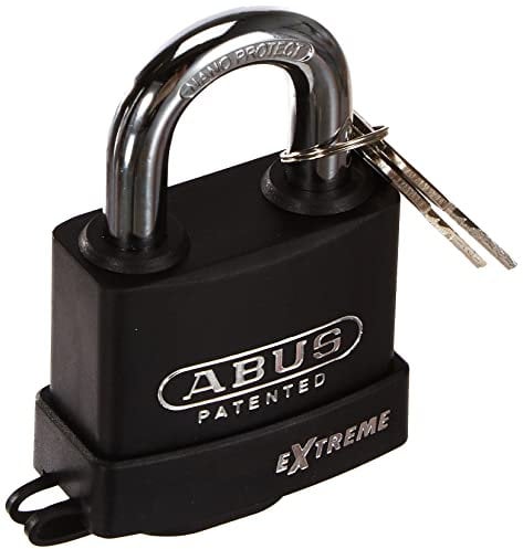 ABUS Cadenas Extreme 83WP/63 - Résistant aux intempéries - Protection extrême contre la corrosion et gaine - Acier trempé spécial - Niveau de sécurité ABUS 9 - Noir
