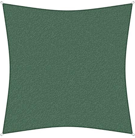 sunprotect 83211 Professional Sonnensegel, 5 x 5 m, Quadrat, Wind- & wasserdurchlässig, grün