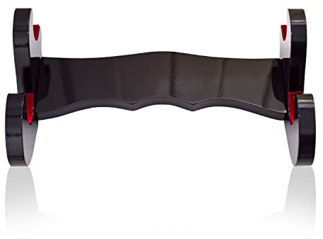 Swords and more Wandhalter mit Samt, 2-stöckige Holzschwert-Wandhalterung, japanische Samurai-Schwerthalterung, gepolstert mit rotem Samt, Wandschwerthalter und Katana-Halterung für dekoratives Katana