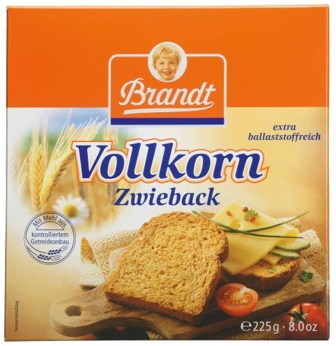 Brandt Vollkorn-Zwieback, 10er Pack (10 x 225 g Packung)