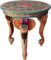 GURU SHOP Bunt Bemalter Elefantentisch, Kaffeetisch, Beistelltisch, Couchtisch - Modell 89, Mehrfarbig, 50x50x50 cm, Kaffeetische & Bodentische