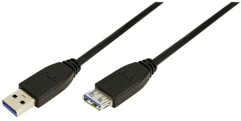 LogiLink CU0043 USB Kabel, USB 3.0, AM zu AF, schwarz, 3,00 m
