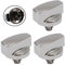 Belling Oven Cooker Knob Function Control Switch (Silver/Chrome, Pack of 3) - Fits Models 444445412, 444445413, 1000DF - Metal, Electric, Freestanding, Oven Knobs