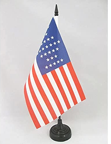 Drapeau de table USA 33 étoiles 21x14cm - PETIT Drapeaux DE BUREAU américain - Etats-Unis 14 x 21 cm - AZ FLAG