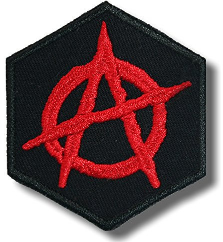 Anarchy symbol variation 3 - embroidered patch, 5x6 cm.