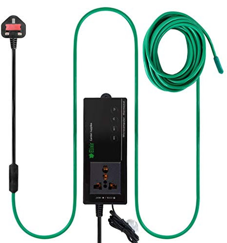 Elixir Gardens Low Energy Soil Warming Cables | 3m, 6m, 12m, 24m & 48m Lengths & Optional Thermostat for Heated Beds, Propagators, Seed Trays, Reptile Vivariums & Terrariums | 48m Cable & Thermostat