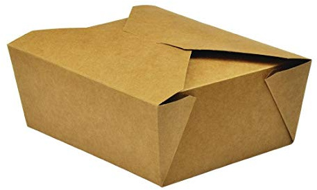 Vegware 1671 No.8 food carton, 1300 mL (15 cm x 12 cm x 6.5 cm) (Pack of 300) | Secure takeaway cover blocks leaks on bumpy rides, nesting together to maximize limited commercial kitchen storage space.