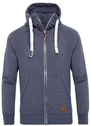 Yazubi Herren Sweatjacke Hoodie mit Reißverschluss Jacob, Blau (Grisaille Blue 183912), XXL