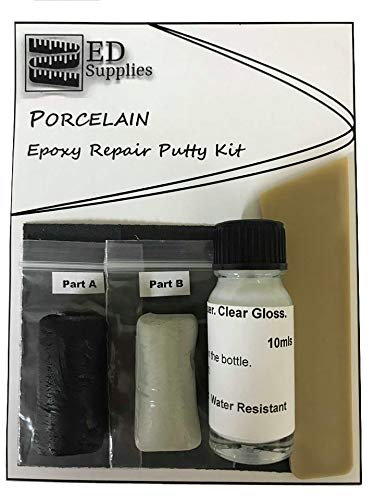 Porcelain Baths, Sinks, Toilets & Shower Trays Epoxy Repair Putty Kit – Repairs Chips, Deep Cracks & Defects. (Back)
