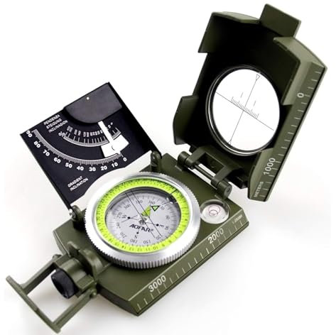 Militärkompassvisier AOFAR AF-4074 mit multifunktionalen, fluoreszierenden, Wasserdichten und stoßfesten Funktionen für Camping, Wandern und Jagen