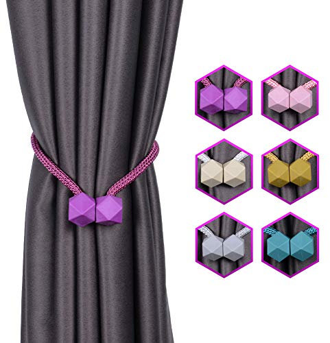 INHDBOX Magnetische Vorhang Raffhalter Kreativ Vorhang Clips Seil Rückwärtige Vorhang Halter Schnallen Vorhang Binder Gardinenhalter für Haus Dekoration 2 Stück