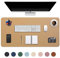 DOBAOJIA Erweitertes Mausepad Große Mausmat XXL Schreibtischmatte Schreibtischunterlage für Laptop/Tastatur/Maus Schreibblock, PU Leder Wasserdicht + Wildleder rutschfest 90 x 43cm (Khaki)