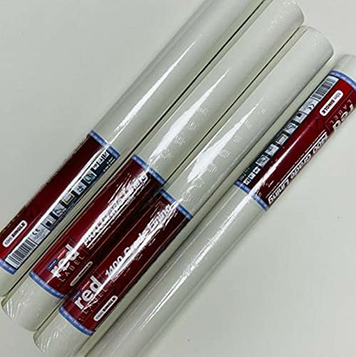 Erfurt Red Label Lining Paper 1400 Grade Single 10m Roll Quality White Plain Wallpaper Available in Pack of 4, 5, 6, 8 (4, White)