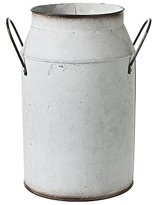 Riversdale Tin Milk Churn - Vintage Metal Flower Vase Plant Pot (H25 x Ø16cm)