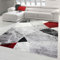 Moderner Wohnzimmer Teppich abstraktes Wellen Rauten Design marmoriert in rot grau - pflegeleicht Größe 240 x 340 cm