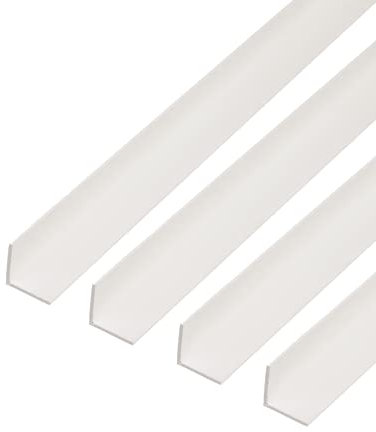 Alberts 499204 Lot de 4 profilés d'angle en plastique blanc 1000 x 50 x 50 mm