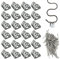 24pcs Fünf-Loch-Gummifederklemmen Sofabezug Clip Möbelbeschläge Zubehör Federbefestigungsclip Sofafeder-Ersatzset mit 72 Stück Eisennägeln (Splitter)