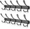 WYCTIN Porte Manteau Murale, 2 Pièces Porte Manteau Mural en Acier Inoxydable, Patere Porte Manteau Crochet Mural pour Serviettes Chapeau (Noir, 2 Pièces)
