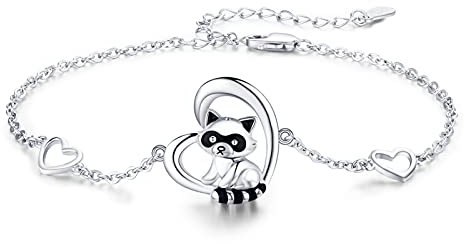 CHENGHONG Waschbär Armband 925 Sterling Silber Armbänder Mädchen Waschbären Schmuck Geschenke für Tochter Damen…