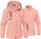 YSENTO Damen 3 in 1 Outdoor Winter Softshell Funktionsjacke mit Fleecejacke wasserdichte Regenjacke Winter Warme Winddichte Übergangsjacke(Rosa,XS)