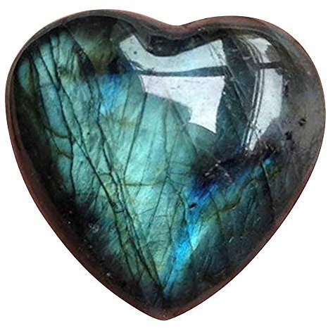 EHOTER Kristall Labradorite Palm Stein Edelsteine Anhänger Ozean Herz Heilung Anhänger Herz Formgeformter Blau Mondstein Quarz Edelsteine als Handschmeichler zur Hause Dekoration oder Geschenk