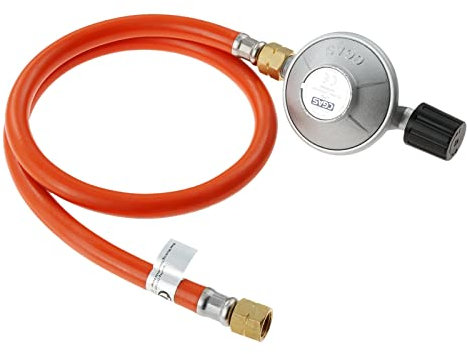 NOBRIM Régulateur de Propane Haute Pression réglable de 0,5 kg Petit bidon de Butane avec Tuyau 31,5 Long 14 Quot Filetage Gauche Grill de réchaud de Camping
