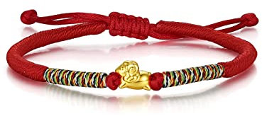 ZHOU LIU FU Pulseras de oro de 24 quilates, pulsera de oro auténtico, taza de estrella, pulsera trenzada ajustable, Aries, Tauro, Gemini, Leo, Capricornio, Acuario, pulseras para mujeres, hombres,