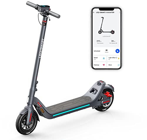 LEQISMART Elektroroller, 40KM Reichweite, 350W Motor, 9 Zoll Reifen, APP, 10,4 Ah, E-Scooter gutes Geschenk für Erwachsene und Jugendliche