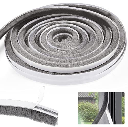 PERFETSELL 10M Tür Fenster Dichtungsband Dichtungsbürste Selbstklebend Bürstendichtung Tür Bürstendichtung Türbürste Schiebetür Türdichtung Dichtungsstreifen Türbodendichtung für Schiebetüren